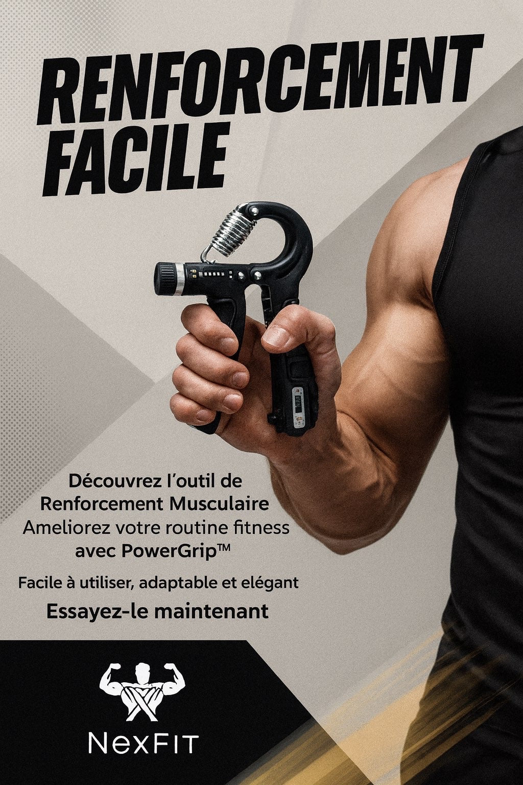 PowerGrip™ - Pince Réglable de Renforcement Musculaire